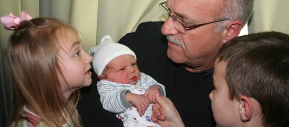 Papa J and the three grandchildren