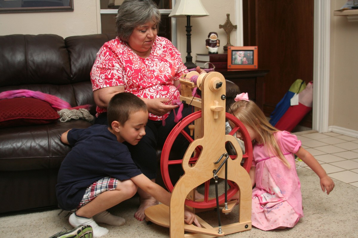 Inspecting the spinning wheel