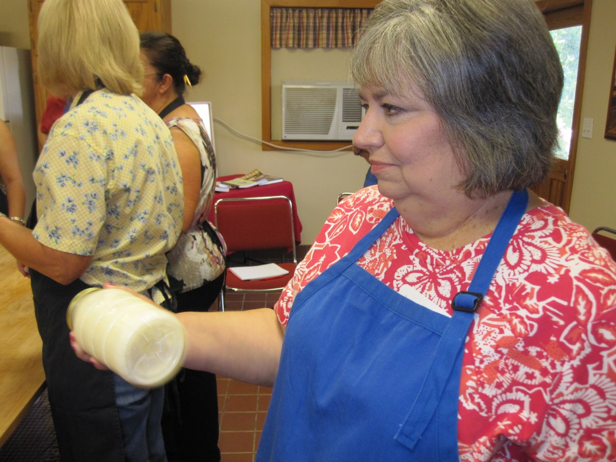 Jackie making butter