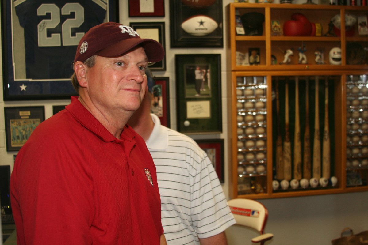 Ray taking in the memorabilia room