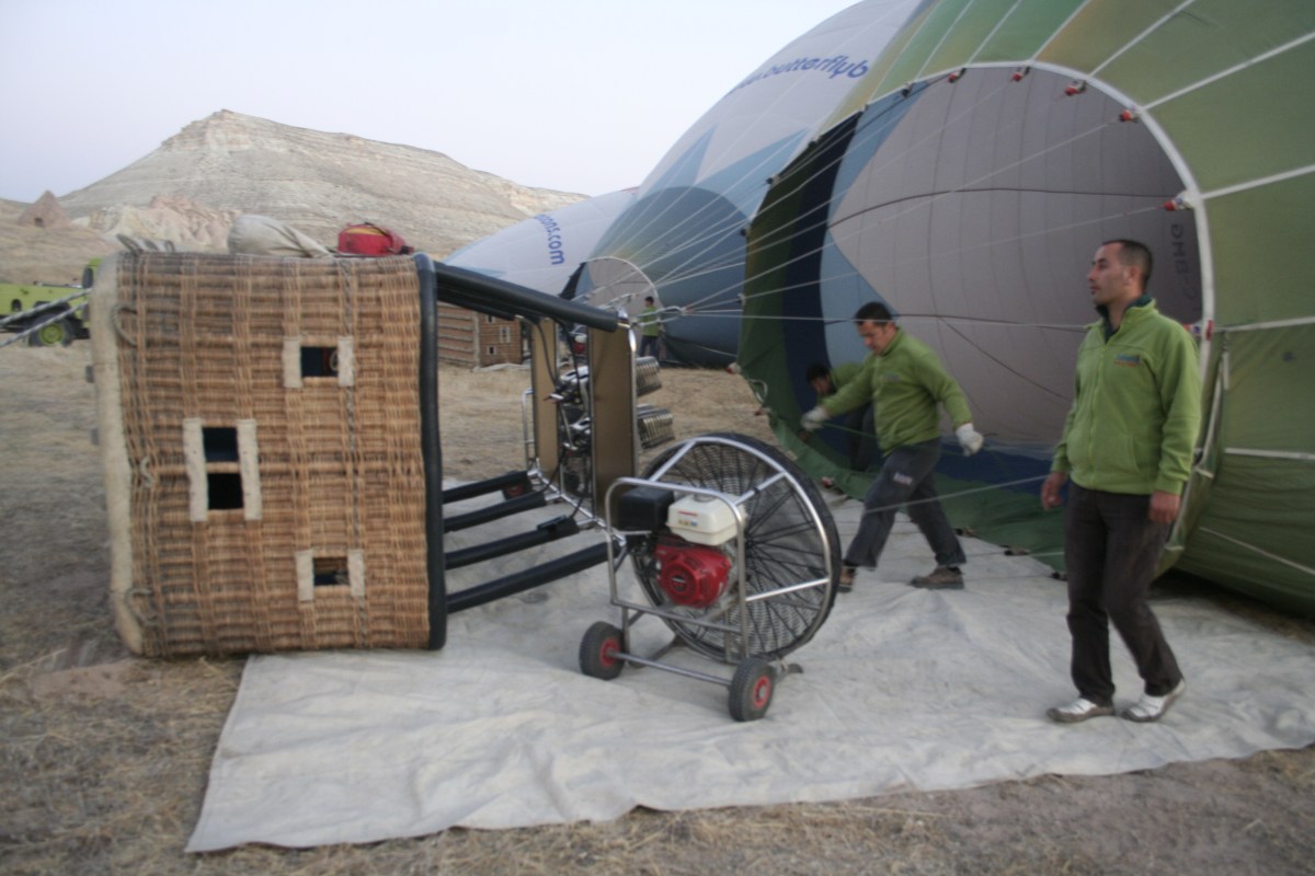 Getting the balloon ready