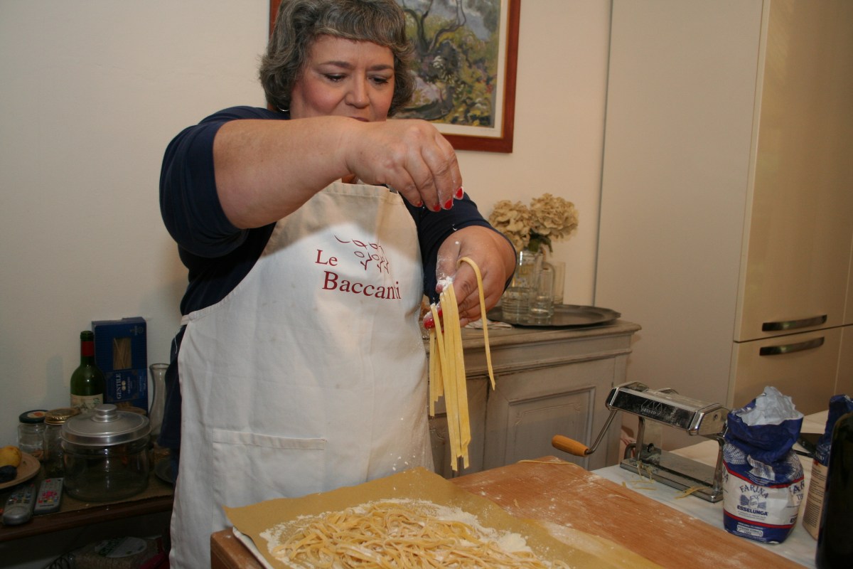 Jackie making pasta