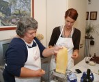 Jackie and Mari making pasta