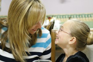 Lauren very excited about the tea party